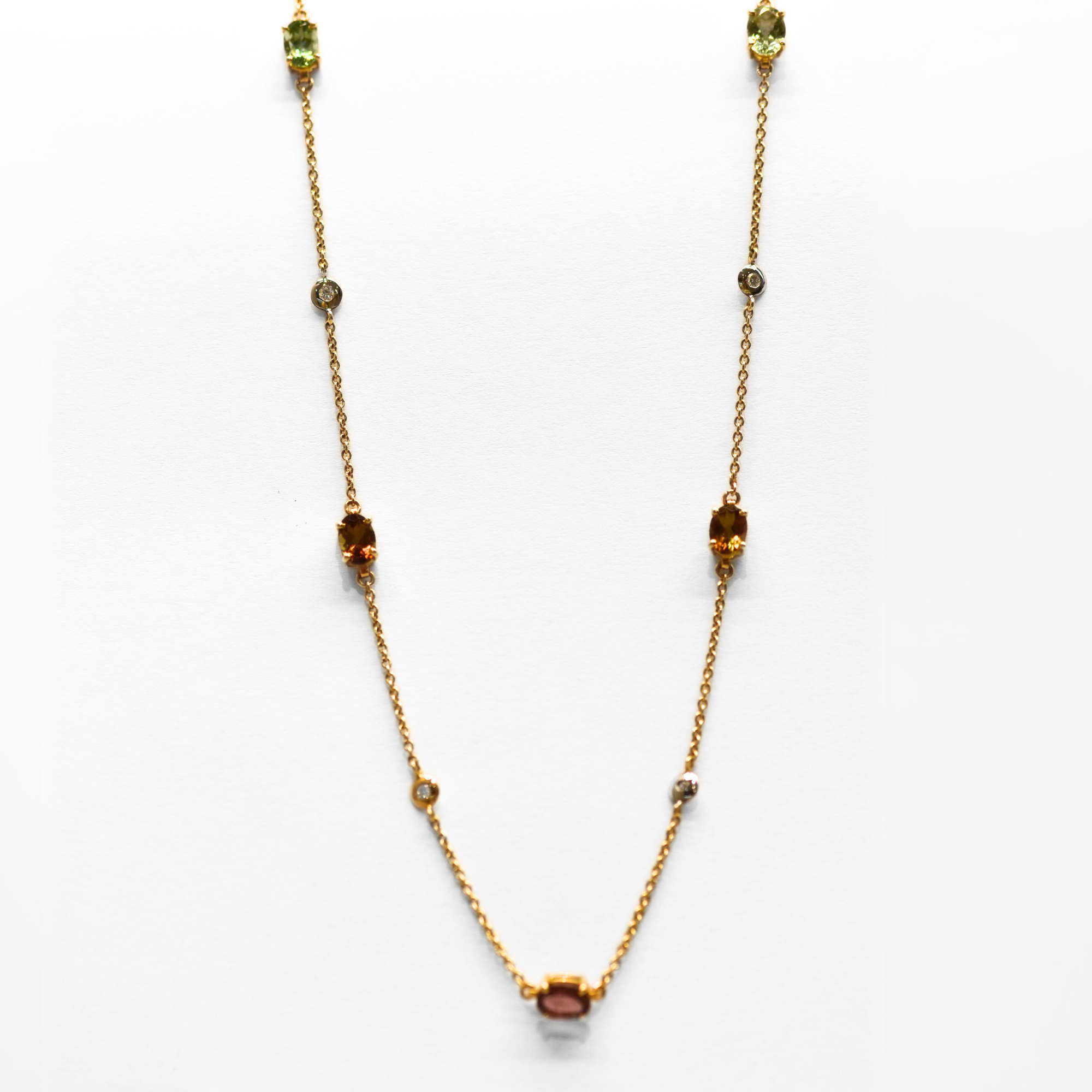 Picture of Natural Tourmaline & Diamond Necklace